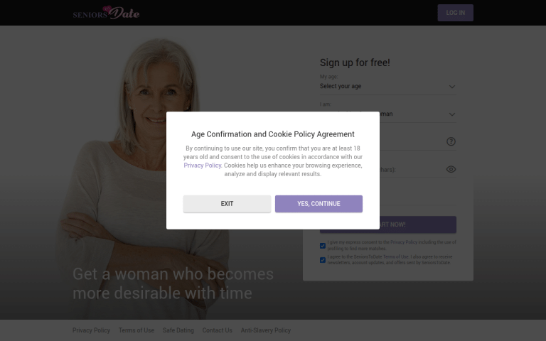 seniorstodate.com Review website screenshot