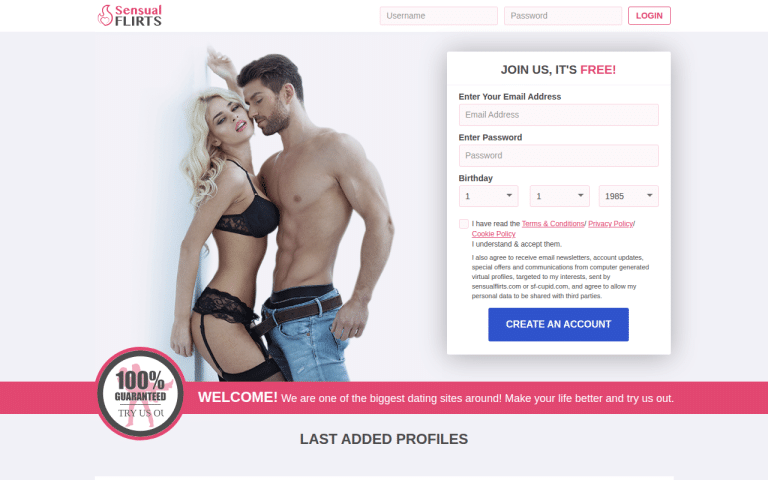 sensualflirts.com Review website screenshot