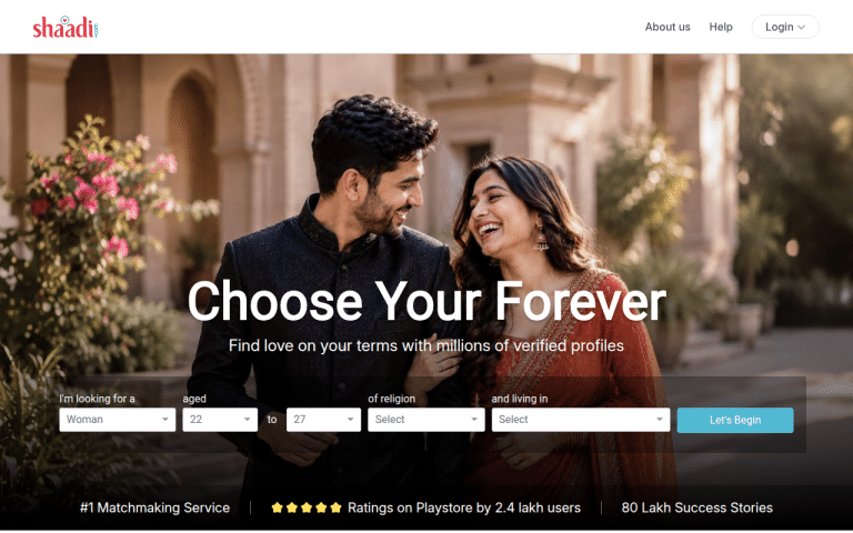 shaadi.com Review website screenshot