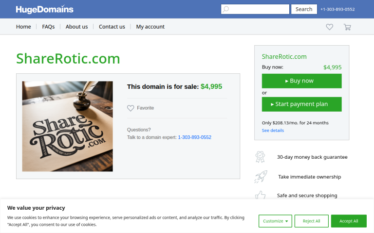 sharerotic.com Review website screenshot