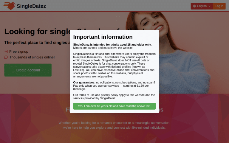 singledatez.com Review website screenshot