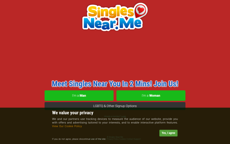 singlesnear.me Review website screenshot