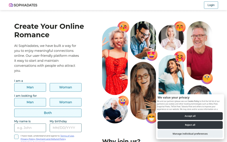 sophiadates.com Review website screenshot