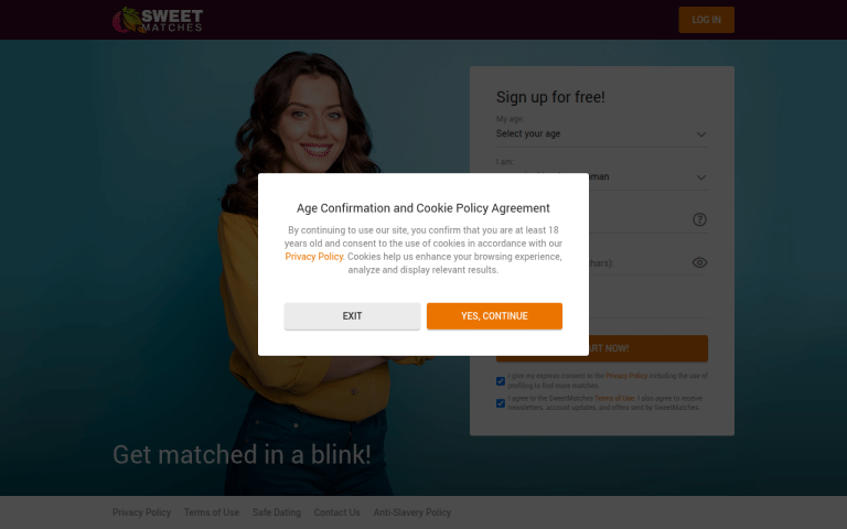 sweetmatches.com Review website screenshot