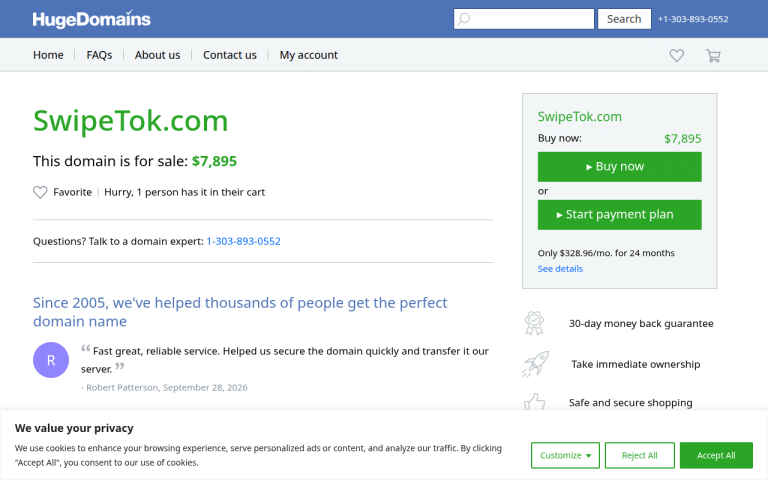 swipetok.com Review website screenshot