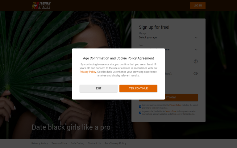 tenderblacks.com Review website screenshot