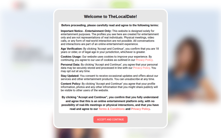 thelocaldate.com Review website screenshot