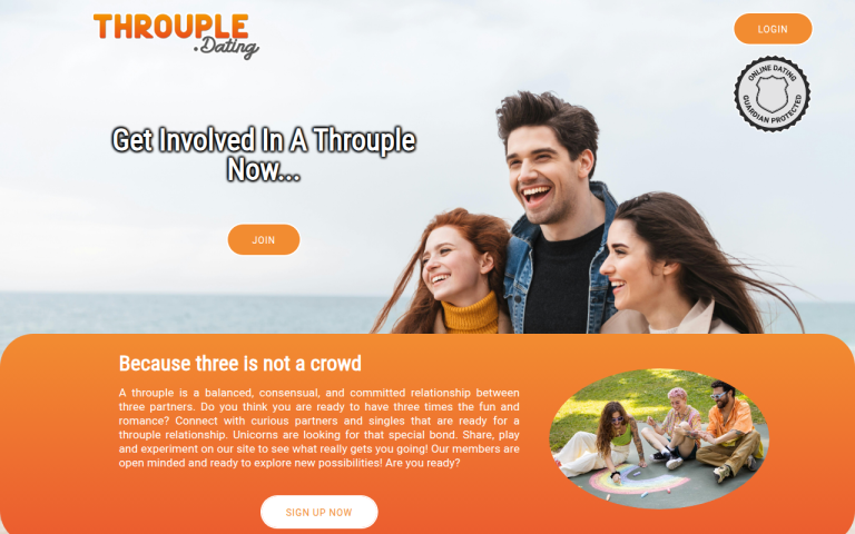 throuple.dating Review website screenshot