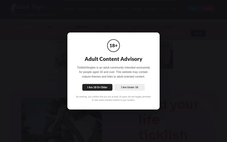 ticklishsingles.com Review website screenshot