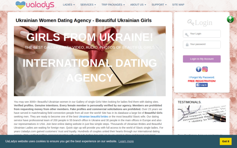 ualadys.com Review website screenshot